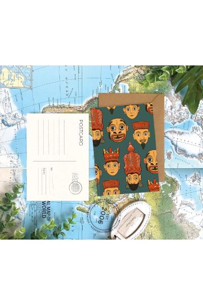 Kolam Mini print Post Card & Envelope